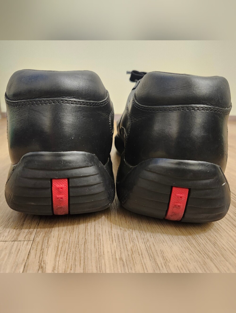 Prada America's Cup Black Nappa Leather Men's Sneakers Size 12 - Picture 6 of 8